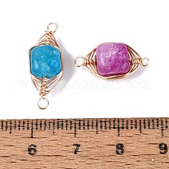 Dyed Natural Quartz Connector Charms&nbsp;G-Q606-25KCG