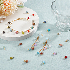 150Pcs 15 Style Natural & Synthetic Mixed Gemstone Pendant&nbsp;PALLOY-PH01781