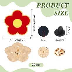 20Pcs Flower Alloy Enamel Brooch&nbsp;JEWB-FG0001-66