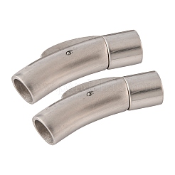 Tarnish Resistant Column 304 Stainless Steel Matte Bayonet Necklace Clasps&nbsp;X-STAS-I013-6mm-A