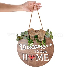 Natural MDF Board Door Hanging Decoration for Front Door Decoration&nbsp;HJEW-SZ0001-04