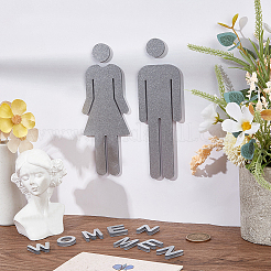2Pcs 2 Styles Acrylic Bathroom Sign Stickers&nbsp;DIY-GF0010-50B