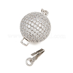 Brass Micro Pave Clear Cubic Zirconia Box Clasps&nbsp;CU-CBA8324-01P