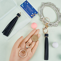 DIY PU Leather Tassels Keychain Kits&nbsp;DIY-SC0026-20B