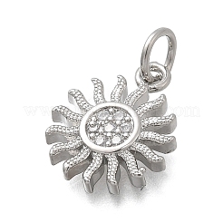 Brass Micro Pave Cubic Zirconia Pendants&nbsp;KK-D431-019P