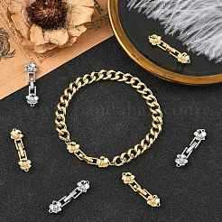 8Pcs 2 Colors Brass Micro Pave Clear Cubic Zirconia Fold Over Clasps&nbsp;KK-CJ0005-92