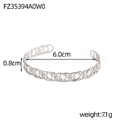 304 Stainless Steel Cuff Bangles&nbsp;STAS-OY006-80P