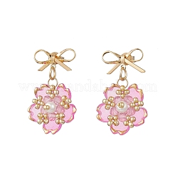 Flower Handmade Glass Seed Beads Dangle Stud Earrings&nbsp;EJEW-MZ00471