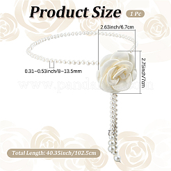 1Pc 3D Cloth Flower Plastic Imitation Pearl Beaded Chain Belts&nbsp;DIY-CP0013-06B