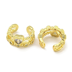Brass Micro Pave Clear Cubic Zirconia Cuff Earrings for Women&nbsp;EJEW-C104-048G