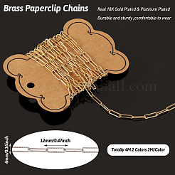 4M 2 Colors Brass Paperclip Chains&nbsp;CHC-TA0001-21