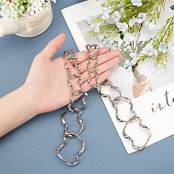 Zinc Alloy Curb Chain Bag Tape&nbsp;PALLOY-WH0079-10P-RS