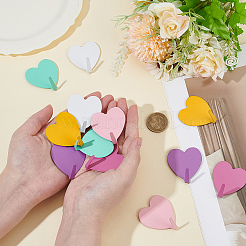 12Pcs 6 Colors Iron Heart-shaped Adhesive Hook&nbsp;AJEW-CN0005-59A