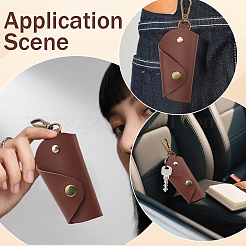 2Pcs 2 Colors Vintage PU Leather Key Packing Bags with Alloy Clasps&nbsp;ABAG-GL0001-07