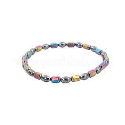 Synthetic Non-magnetic Hematite Oval Hexagonal Column Beaded Stretch Anklets&nbsp;FS-WG276A6-01