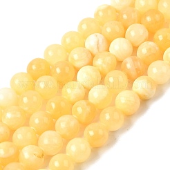 Natural Yellow Jade Beads Strands&nbsp;G-Q462-8mm-36