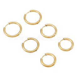 6Pcs 202 Stainless Steel Huggie Hoop Earrings&nbsp;EJEW-TA0008-63