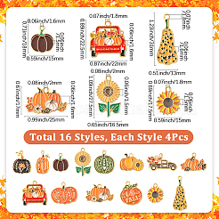56Pcs 14 Styles Thanksgiving Day Alloy Pendants&nbsp;ENAM-SC0006-78