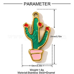 304 Stainless Steel Enamel Pendants&nbsp;STAS-OY003-17G