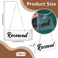12Pcs Rectangle Acrylic Reserved Sign Hanging Ornaments&nbsp;HJEW-OC00092