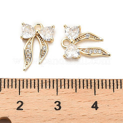 Brass Micro Pave Clear Cubic Zirconia Charms&nbsp;KK-C054-14G