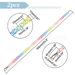 Rainbow Color Acrylic Curb Chain Bag Strap&nbsp;FIND-WH0143-47A