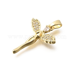 Brass Clear Cubic Zirconia Pendants&nbsp;KK-B187-20G