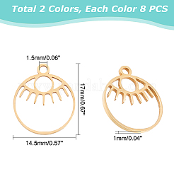 16Pcs 2 Colors 201 Stainless Steel Laser Cut Pendants&nbsp;STAS-DC0003-10