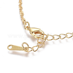 Gold Plated Tin Alloy Twisted Singapore Chain Fine Necklaces&nbsp;NJEW-BB10191-18