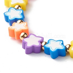 Handmade Polymer Clay Beads Stretch Bracelets&nbsp;BJEW-JB06560