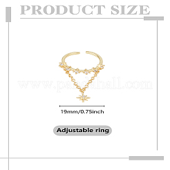 1Pc Brass Cubic Zirconia Finger Rings for Women&nbsp;RJEW-LP0003-43