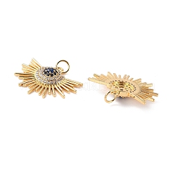 Brass Micro Pave Cubic Zirconia Pendants&nbsp;X-ZIRC-P092-006G-RS