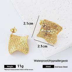 Textured 304 Stainless Steel Stud Earrings for Women&nbsp;LS-AM8265
