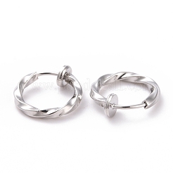 Electroplated Brass Twisted Tubular Hoop Earrings for Women&nbsp;EJEW-G299-01B-P