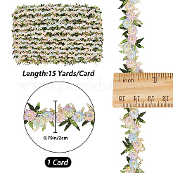 15 Yards Flower Polyester Embroidery Lace Ribbon&nbsp;OCOR-WH0070-77B