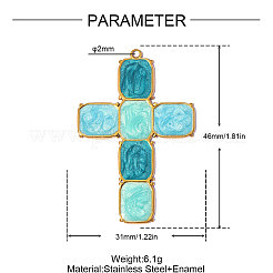 304 Stainless Steel with Enamel Pendants&nbsp;SA-OY002-65G-02