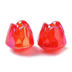 UV Plating Rainbow Iridescent Transparent Acrylic Beads&nbsp;MACR-D082-07