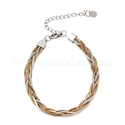304 Stainless Steel Interlocking Herringbone Chain Bracelet for Women&nbsp;BJEW-K240-08A-M