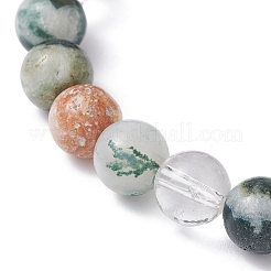 Natural Tree Agate Round Bead Stretch Bracelets&nbsp;BJEW-JB09872-01