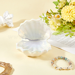 Shell Shape Porcelain Jewelry Plate&nbsp;AJEW-WH20080-08A