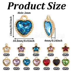 48Pcs 12 Style Glass Pendants&nbsp;GLAA-TA0001-51