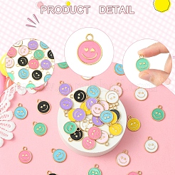 40Pcs 8 Colors Alloy Enamel Pendants&nbsp;ENAM-FS0002-06