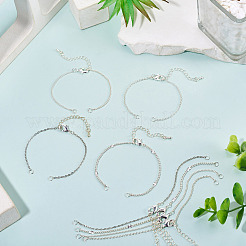8Pcs 4 Style Brass Chain Bracelets Making&nbsp;AJEW-TAC00068