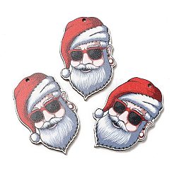 Single Face Christmas Printed Wood Big Pendants&nbsp;WOOD-D025-26