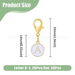 52Pcs 26 Styles Alloy Enamel Pendant Decorations&nbsp;HJEW-FH00003