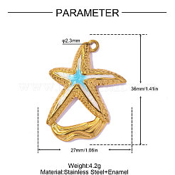 304 Stainless Steel Enamel Pendants&nbsp;STAS-OY017-16G