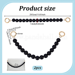 Acrylic Imitation Pearl Round Beaded Bag Handles&nbsp;PURS-WH0002-036