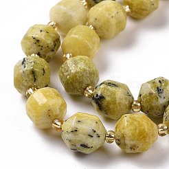 Natural Yellow Sopt Jade Beads Strands&nbsp;G-G990-F08