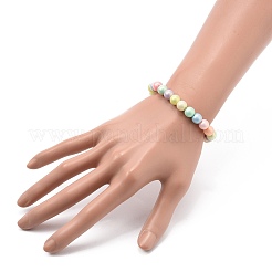 7Pcs 7 Color Candy Color Acrylic Round Beaded Stretch Bracelets Set&nbsp;BJEW-JB08928