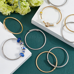 20Pcs 2 Colors Stainless Steel Twisted Ring Open Cuff Bangles&nbsp;BJEW-SC0001-33
